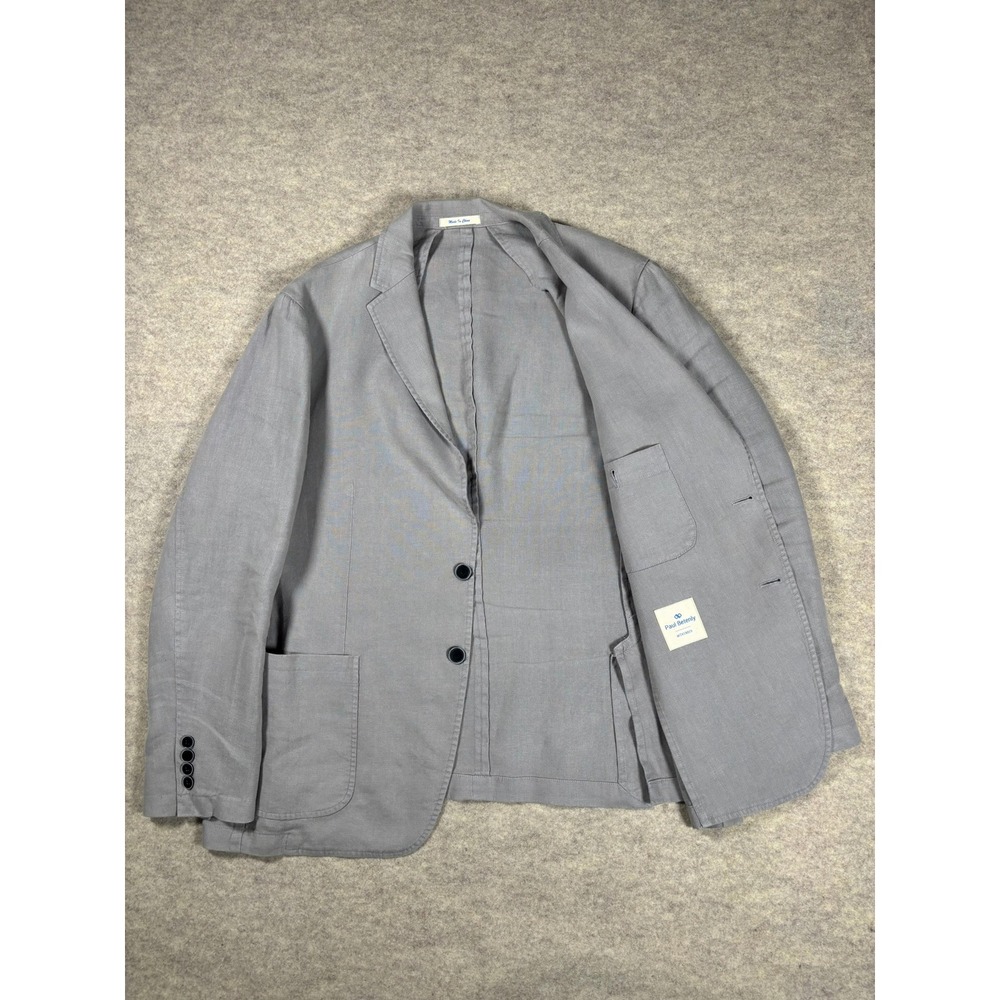 Paul Betenly Weekender Mens XXL Cement Gray 100% Linen 2 Button Blazer Jacket